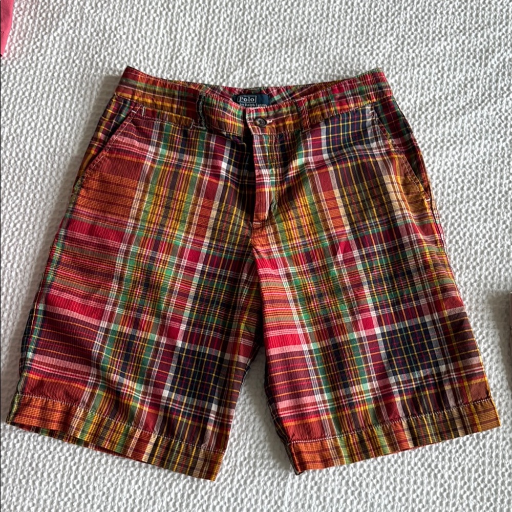 Polo Ralph Lauren Plaid Cotton Boys Shorts sz 14